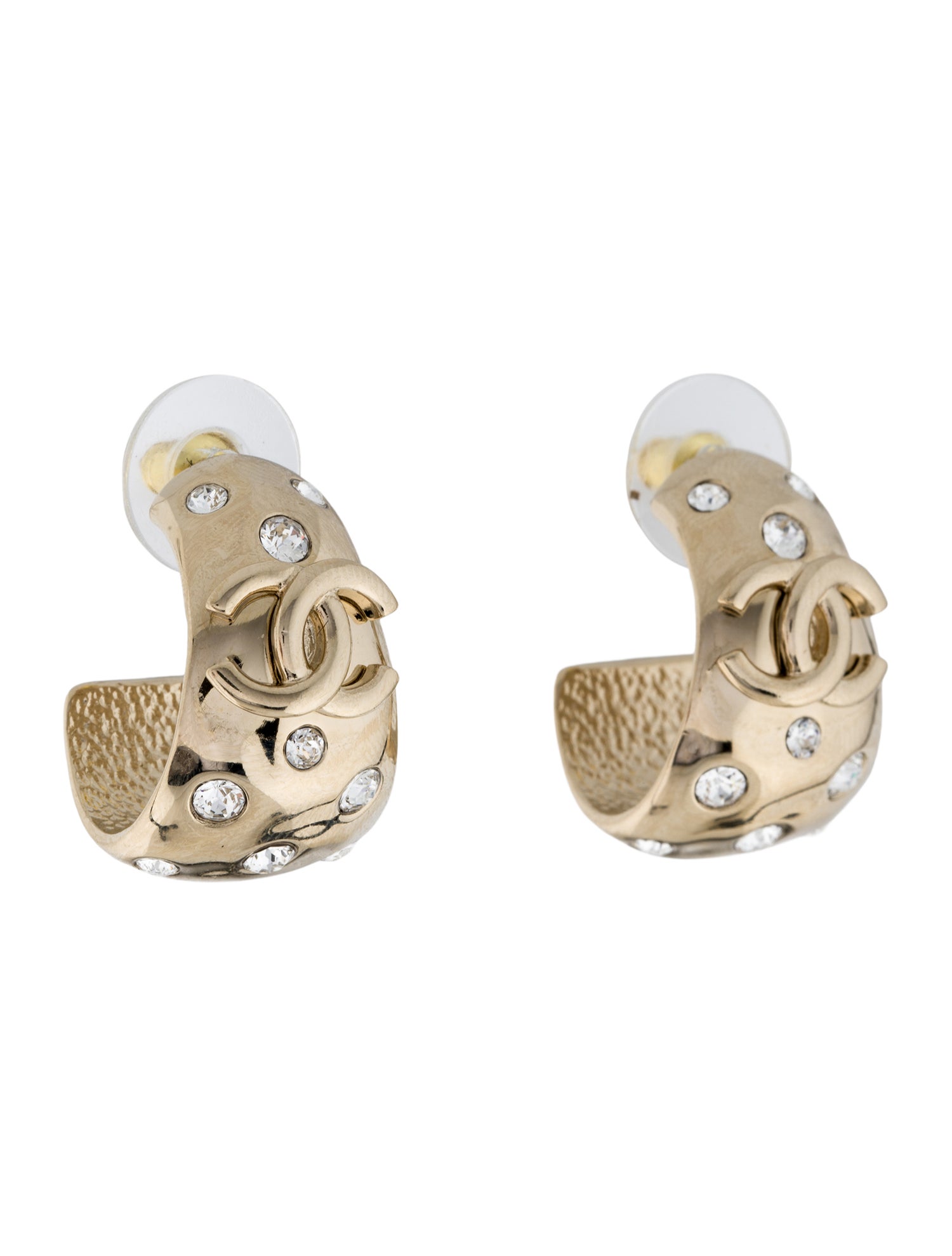 Chanel 2024 CC Strass Hoop Earrings