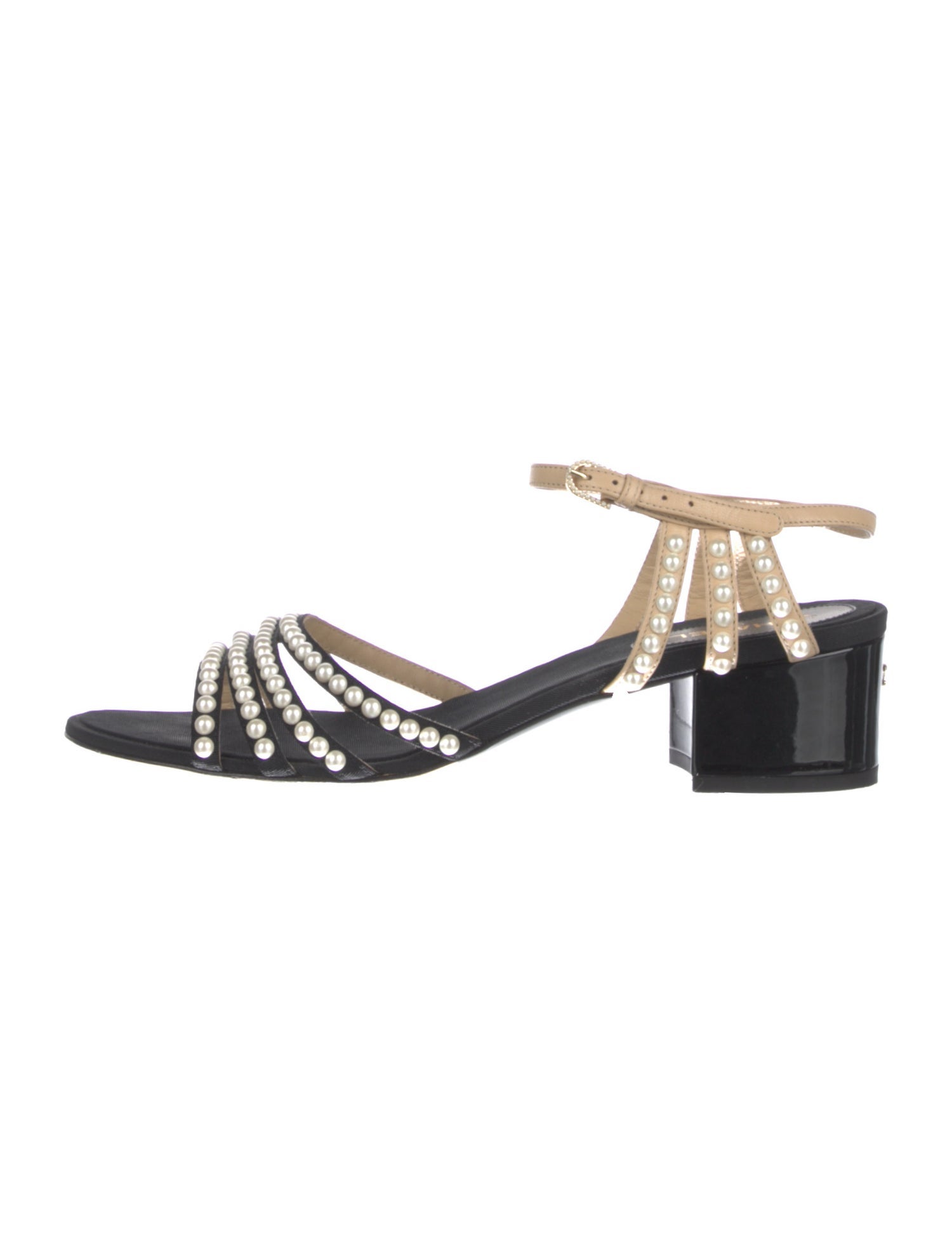 Chanel Interlocking CC Logo Leather Sandals