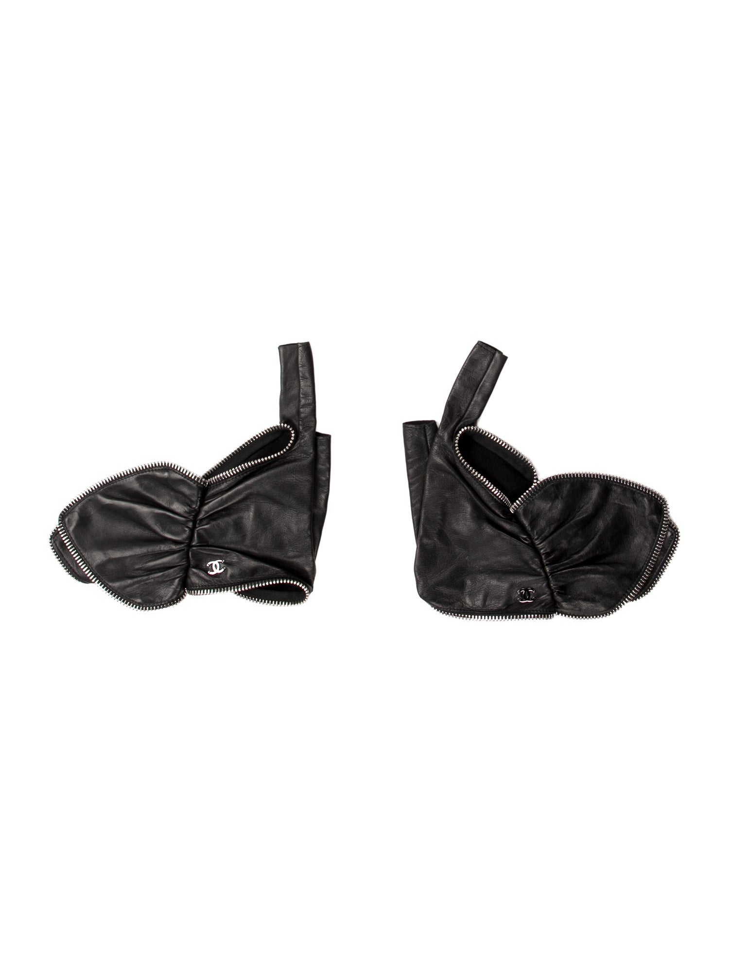 Chanel Lambskin CC Fingerless Gloves