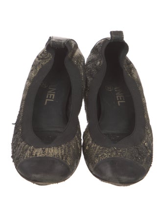 Chanel 2011 Interlocking CC Logo Ballet Flats