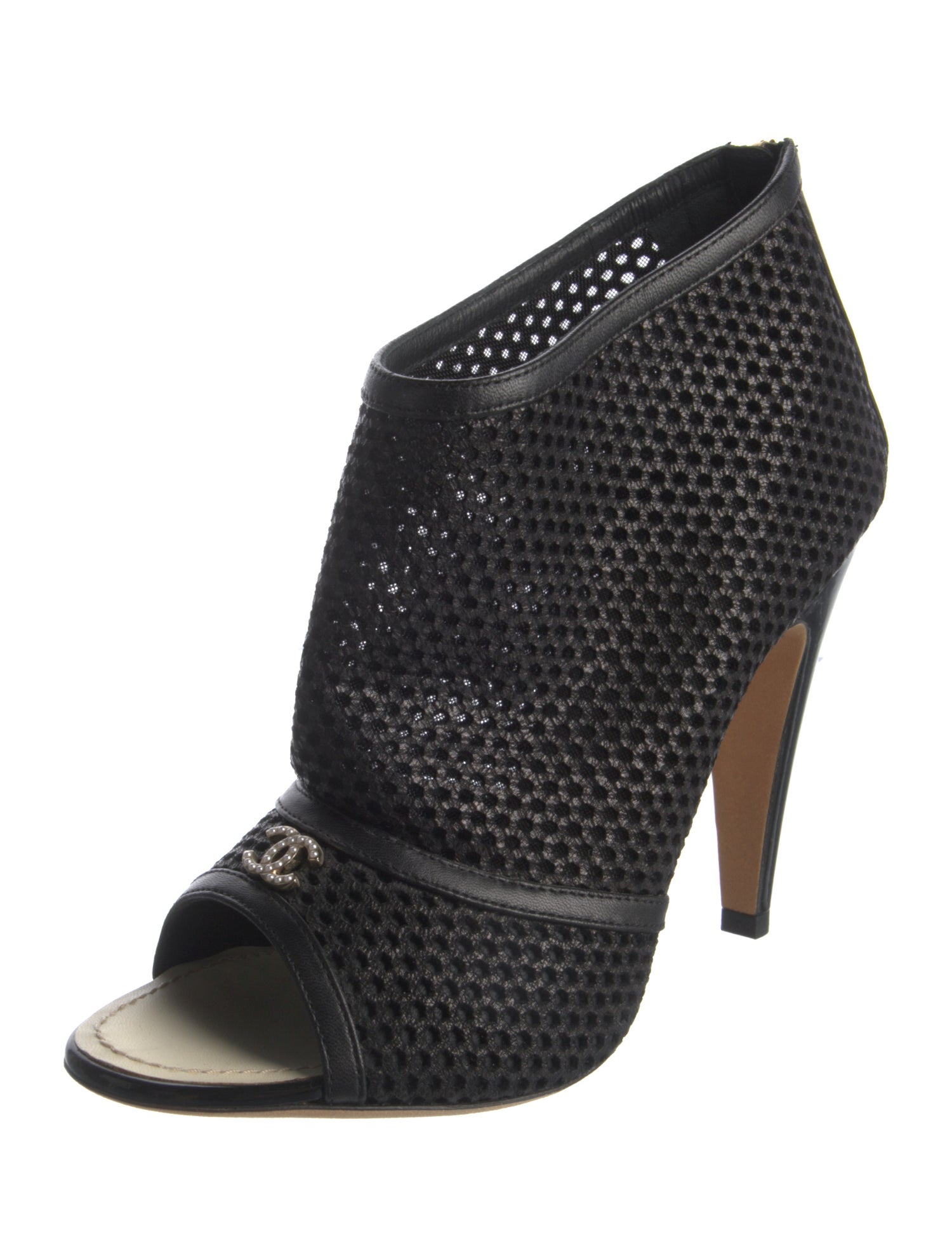 Chanel Interlocking CC Logo Mesh Sandals