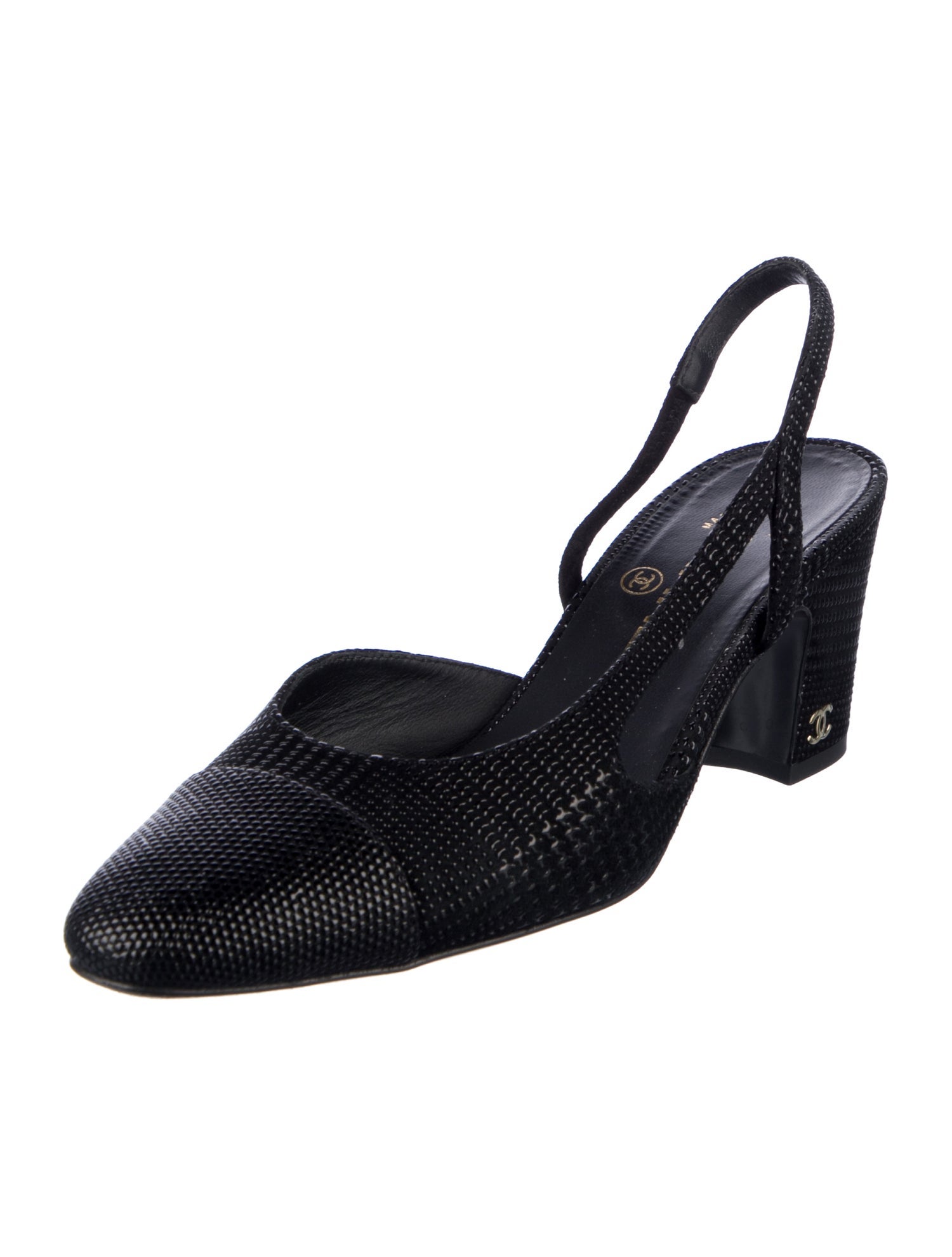 Chanel 2024 Interlocking CC Logo Slingback Pumps