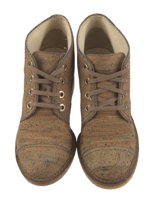 Chanel 2015 Interlocking CC Logo Lace-Up Boots