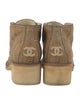 Chanel 2015 Interlocking CC Logo Lace-Up Boots