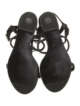 Chanel 2014 Interlocking CC Logo T-Strap Sandals