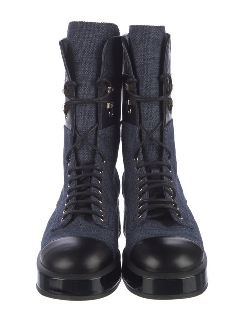 Chanel 2022 Interlocking CC Logo Combat Boots