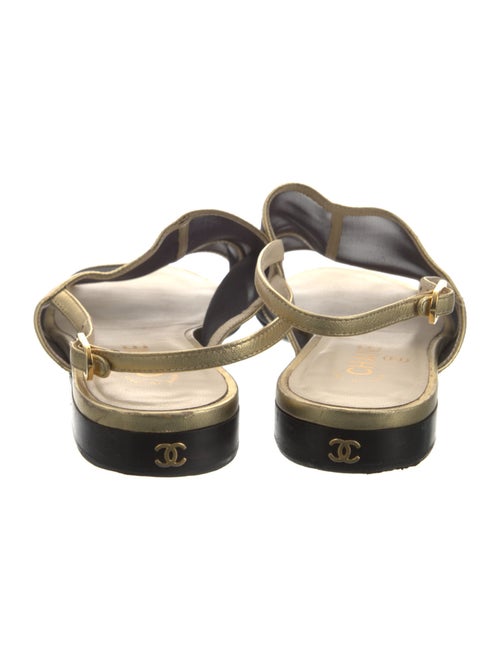 Chanel Interlocking CC Logo Mesh Slingback Sandals