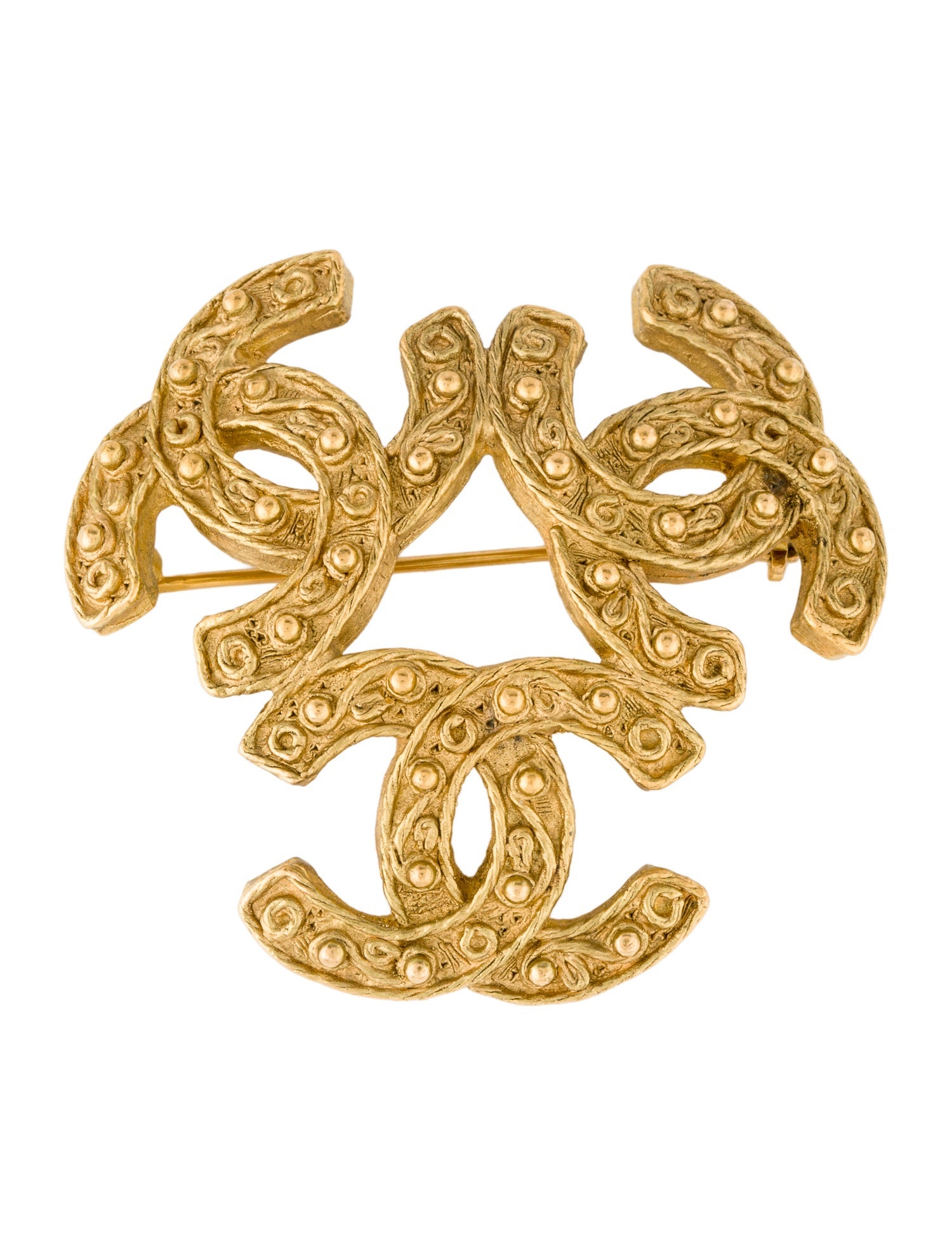 Chanel Vintage Triple CC Logo Brooch