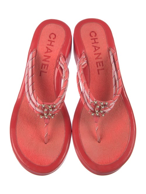 Chanel Interlocking CC Logo Rubber Flip Flops