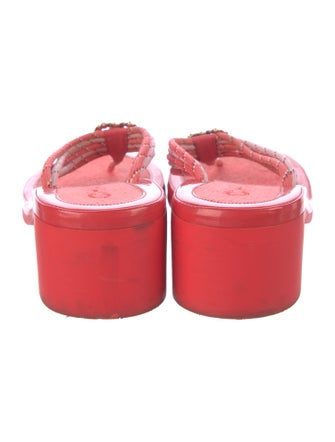 Chanel Interlocking CC Logo Rubber Flip Flops