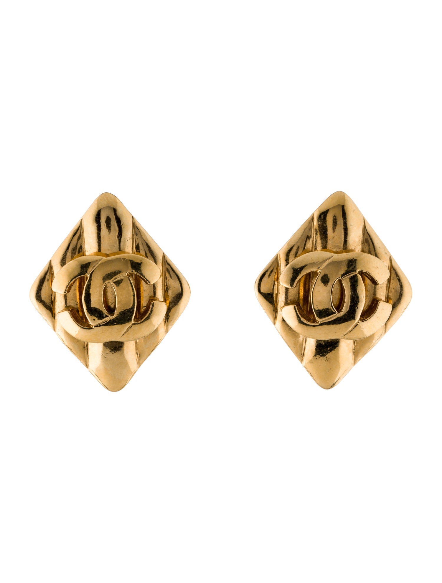 Chanel Rhombus CC Clip-on Earrings