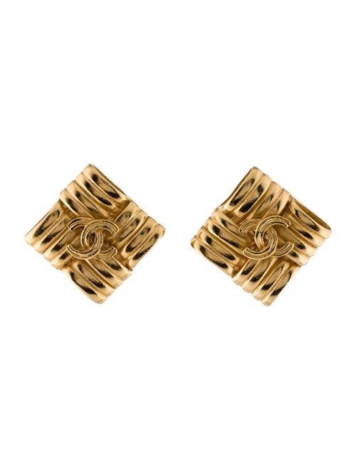 Chanel CC Square Clip-On Earrings