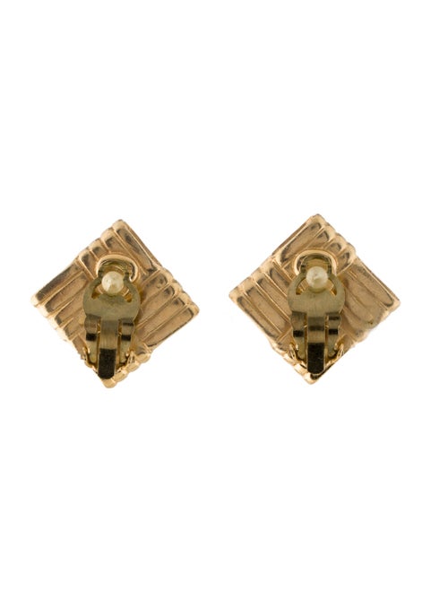 Chanel CC Square Clip-On Earrings