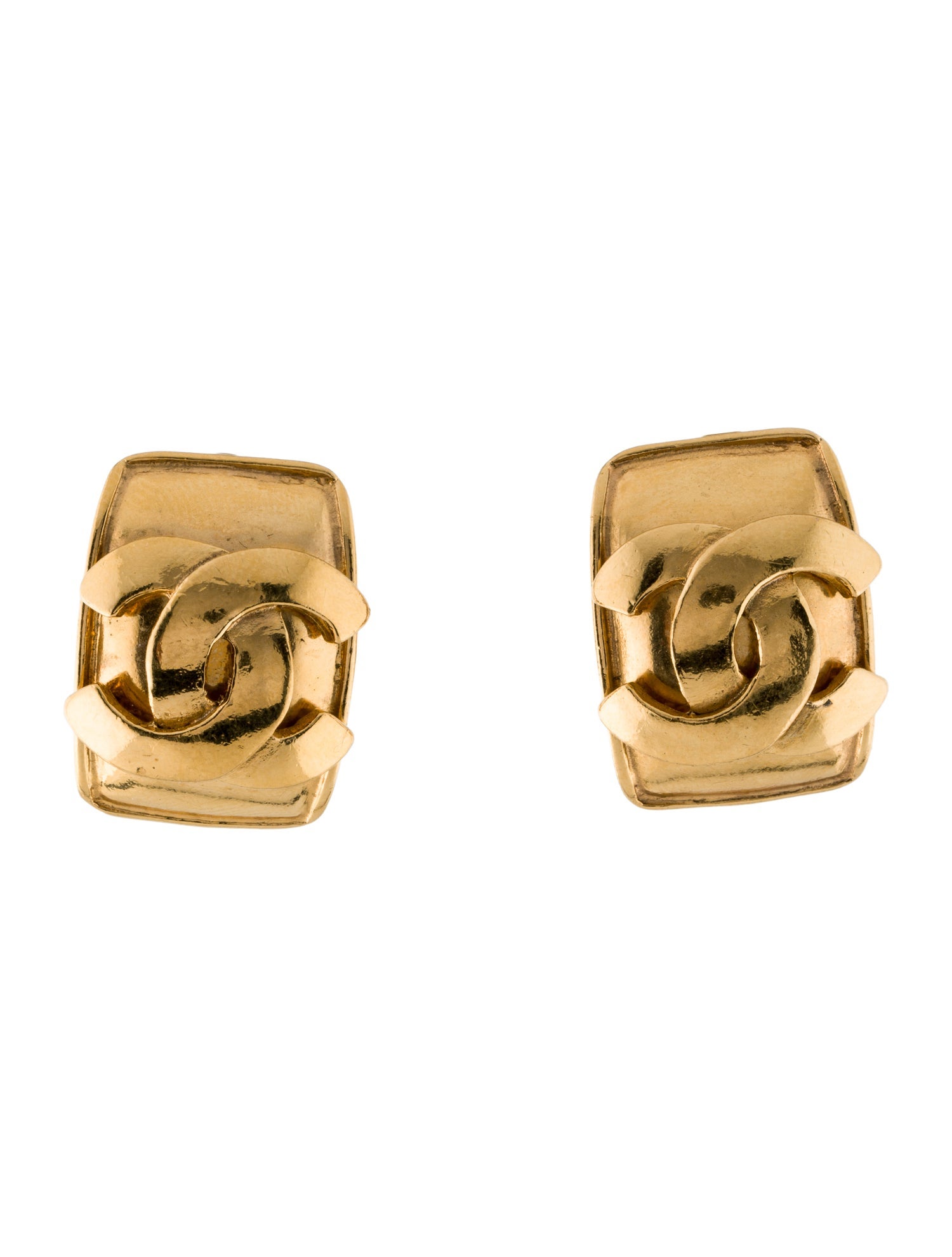 Chanel Vintage CC Logo Clip-On Stud Earrings