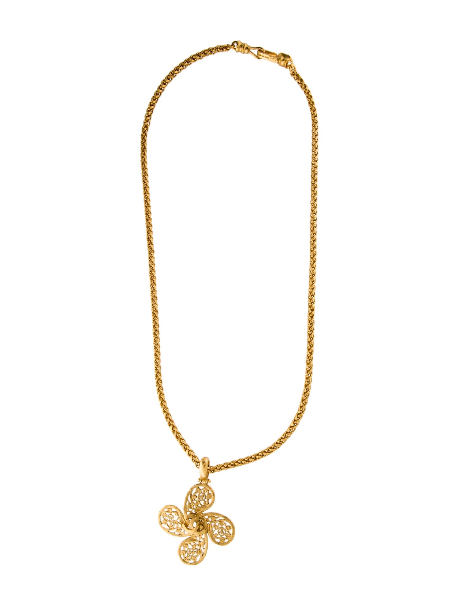 Chanel Vintage CC Paisley Pendant Necklace