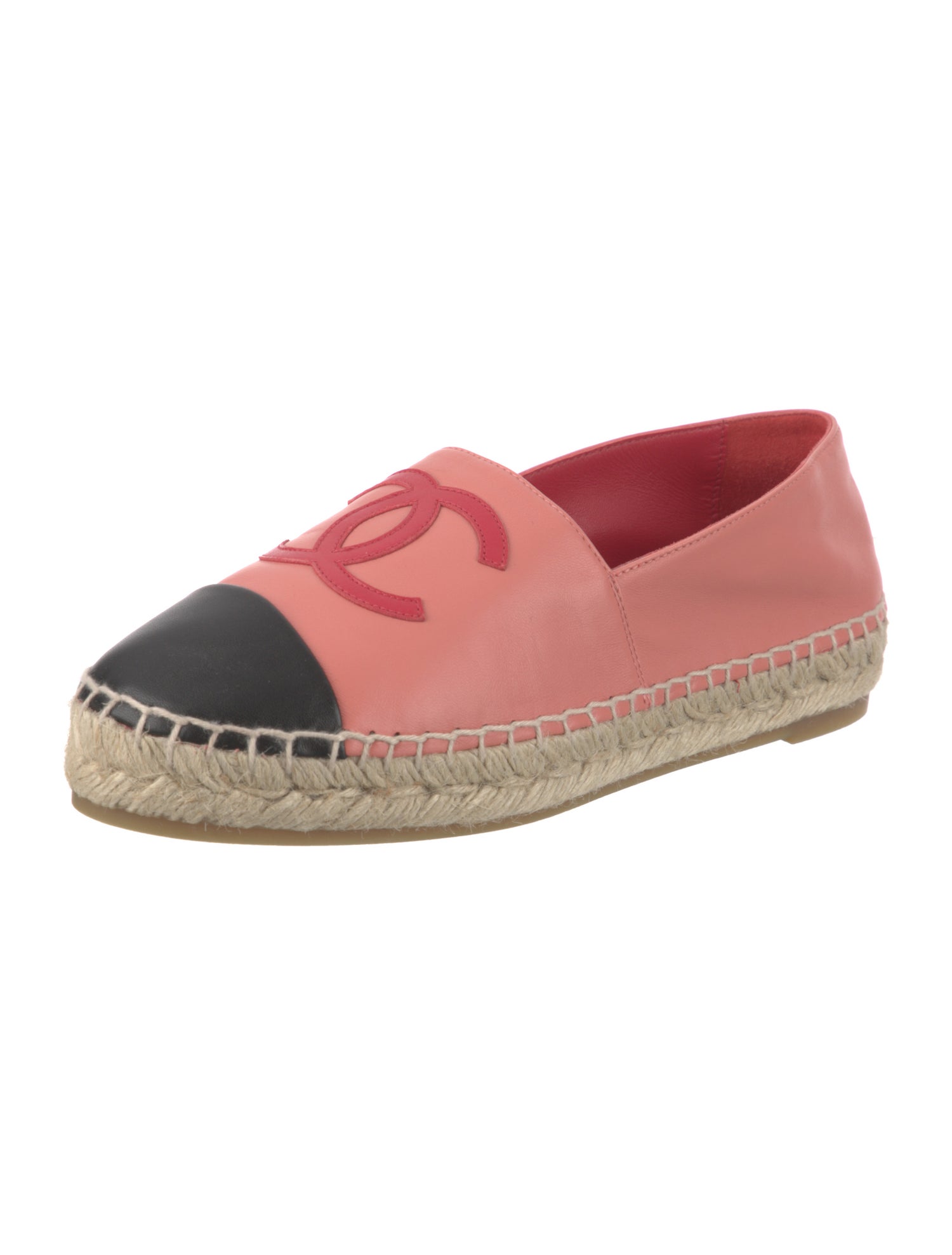 Chanel Interlocking CC Logo Leather Espadrilles