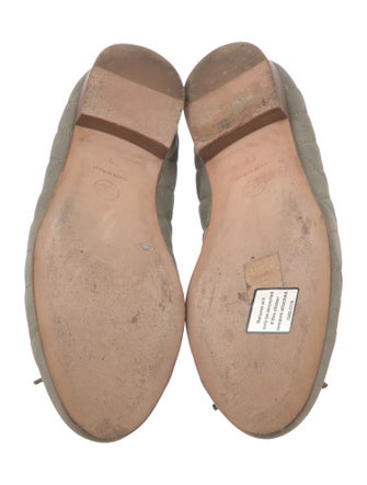 Chanel Interlocking CC Logo Suede Ballet Flats