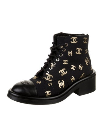 Chanel 2022 Interlocking CC Logo Combat Boots