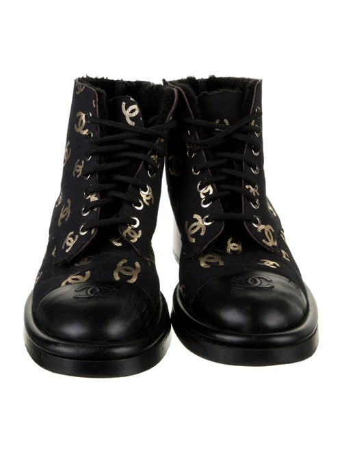 Chanel 2022 Interlocking CC Logo Combat Boots