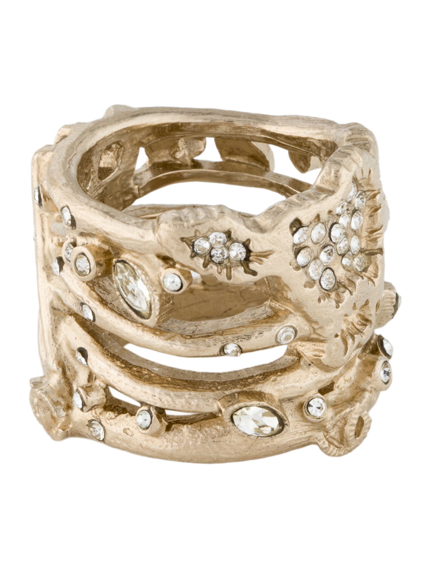 Chanel Strass CC Branch Ring