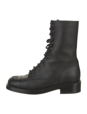 Chanel 2020 Interlocking CC Logo Combat Boots