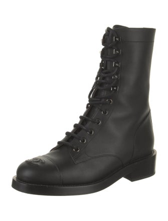 Chanel 2020 Interlocking CC Logo Combat Boots