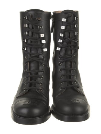 Chanel 2020 Interlocking CC Logo Combat Boots