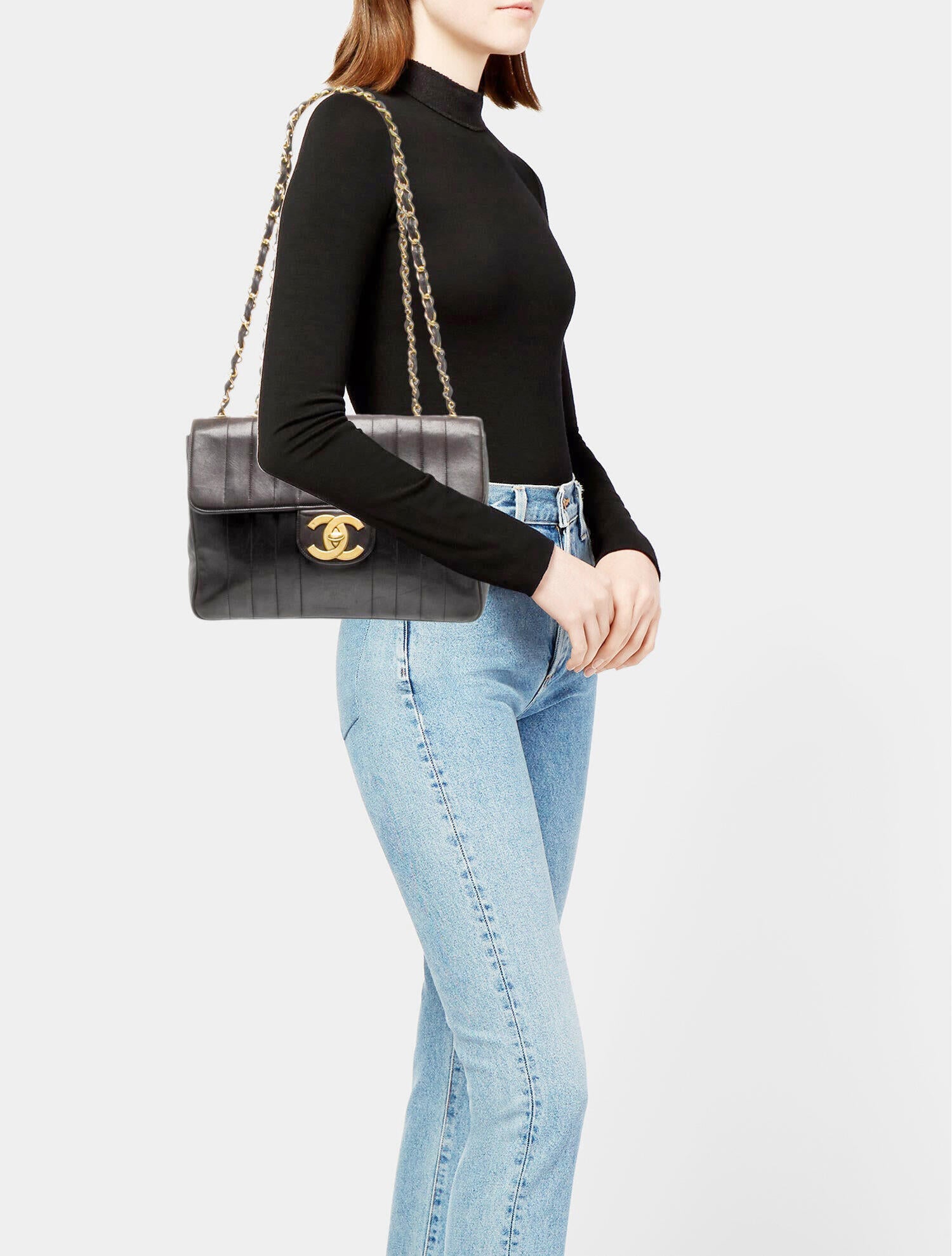 Chanel Vertical Quilt Jumbo Flap Bag