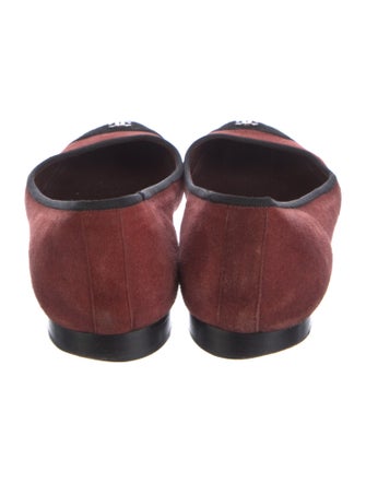 Chanel Interlocking CC Logo Suede Ballet Flats