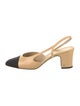 Chanel Interlocking CC Logo Goat Leather Slingback Pumps