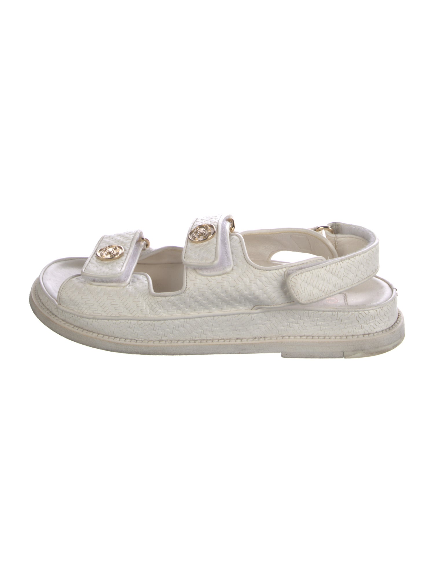 Chanel Interlocking CC Logo Leather Sandals