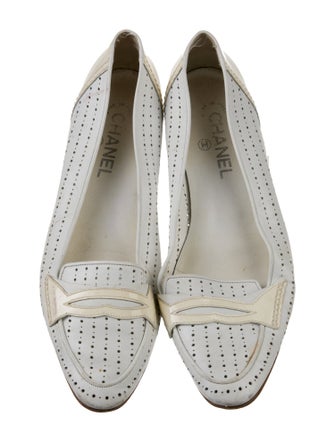 Chanel Perforated Interlocking CC Logo Loafers