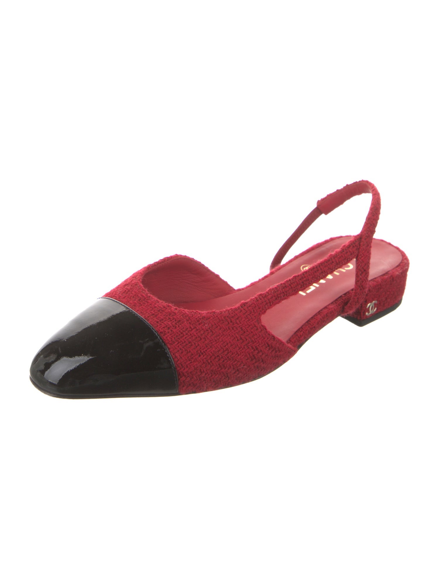 Chanel 2023 Interlocking CC Logo Slingback Flats