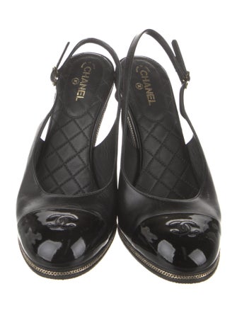 Chanel 2023 Interlocking CC Logo Slingback Pumps