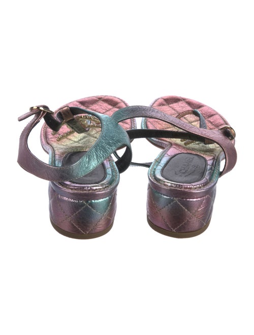 Chanel 2020 Interlocking CC Logo T-Strap Sandals