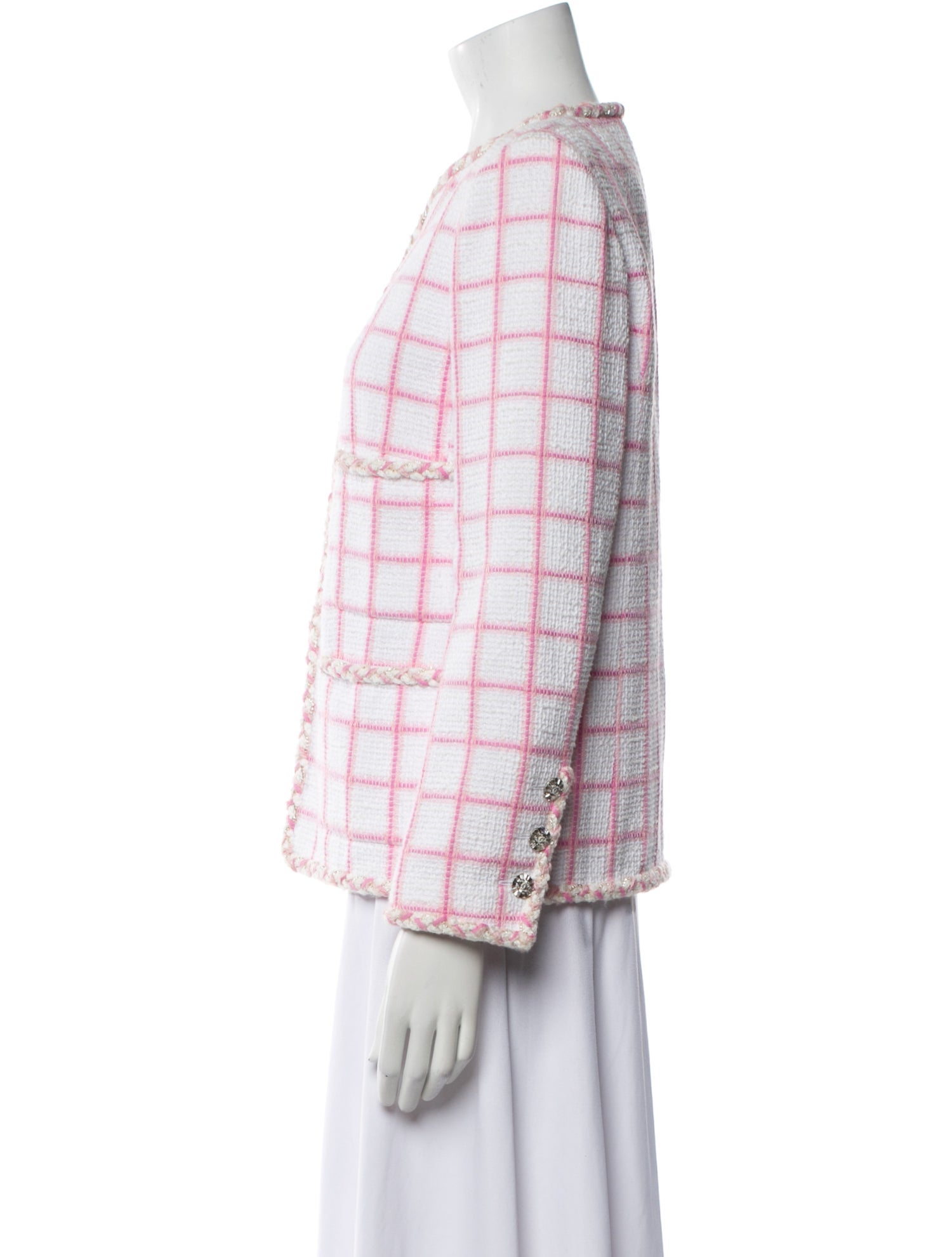 Chanel 2023 Plaid Print Evening Jacket