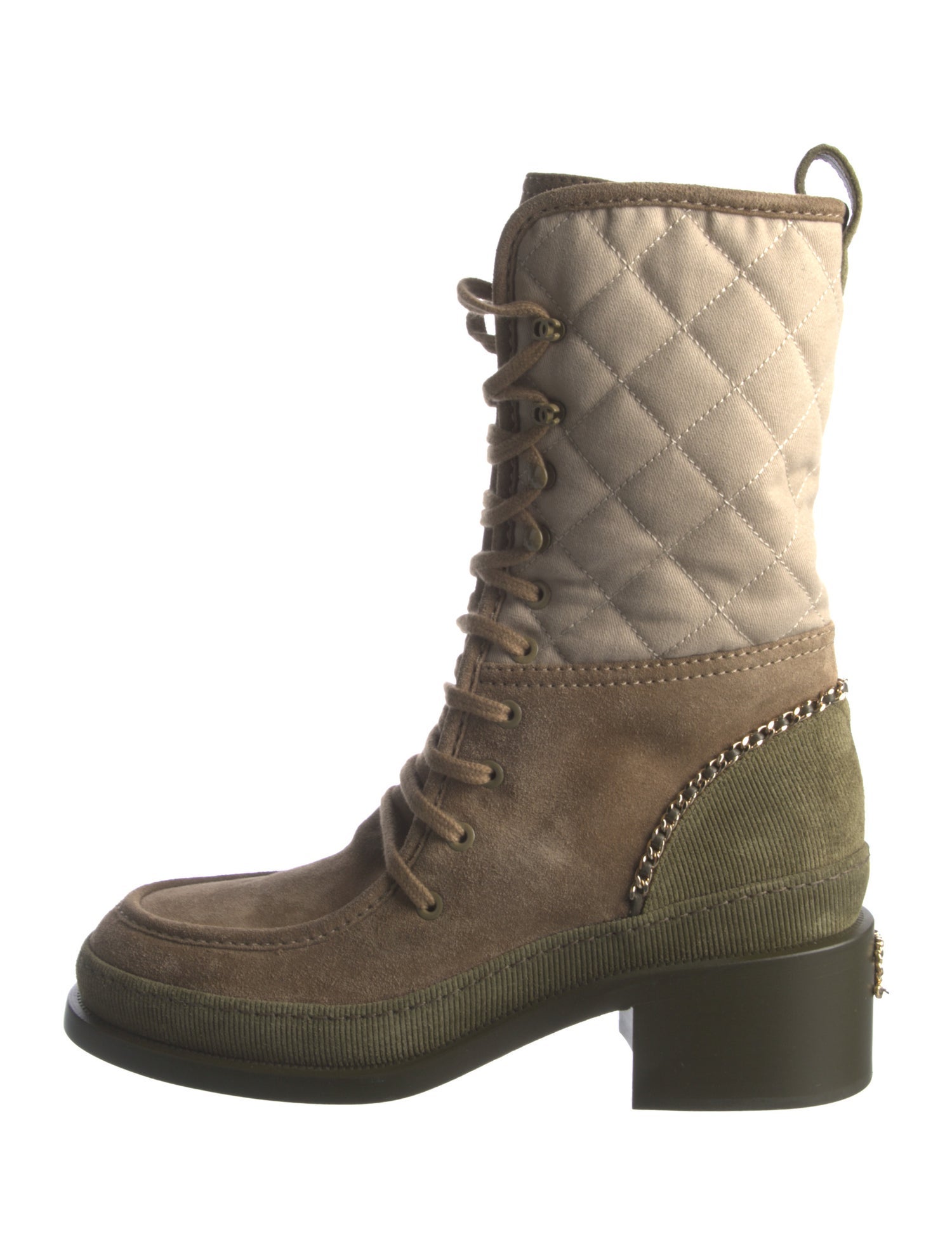 Chanel 2024 Interlocking CC Logo Combat Boots