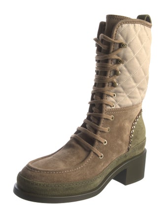 Chanel 2024 Interlocking CC Logo Combat Boots