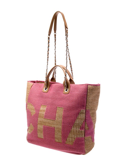 Chanel Raffia Maxi Deauville Shopping Tote