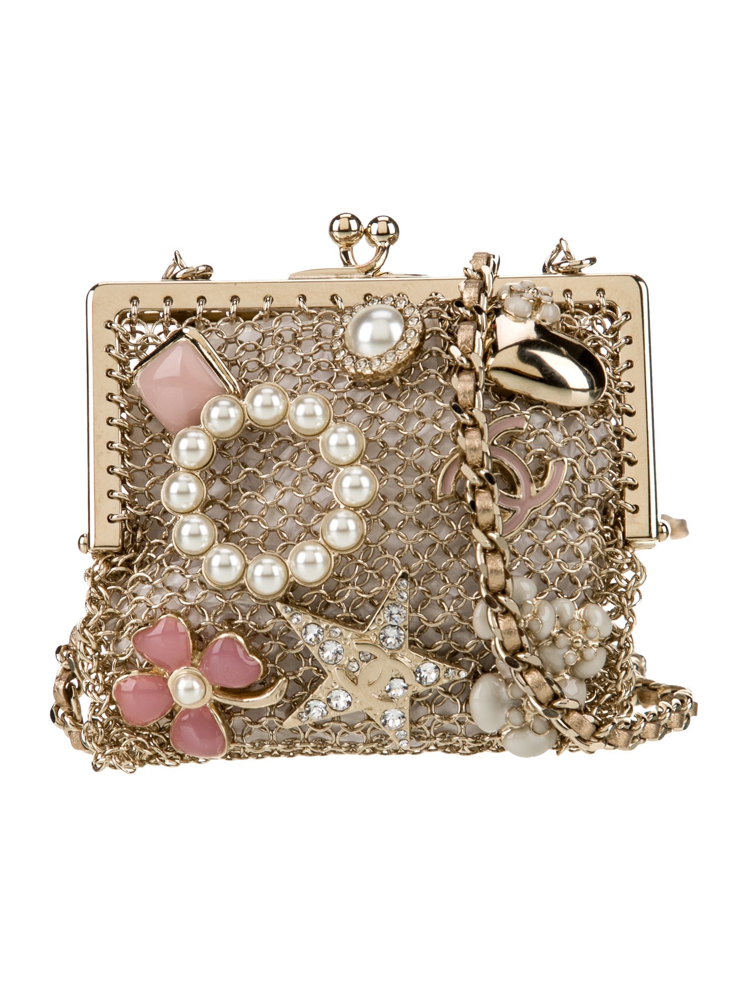 Chanel 2022 Small Tweed Vanity Case w/ Chain - Black Mini