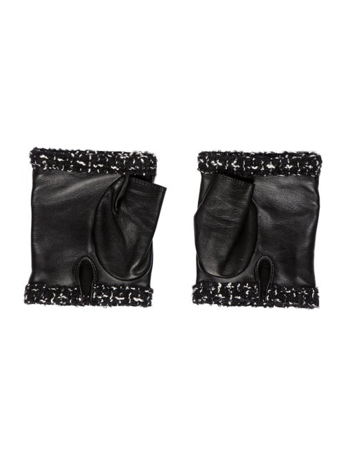 Chanel Lambskin Tweed CC Fingerless Gloves