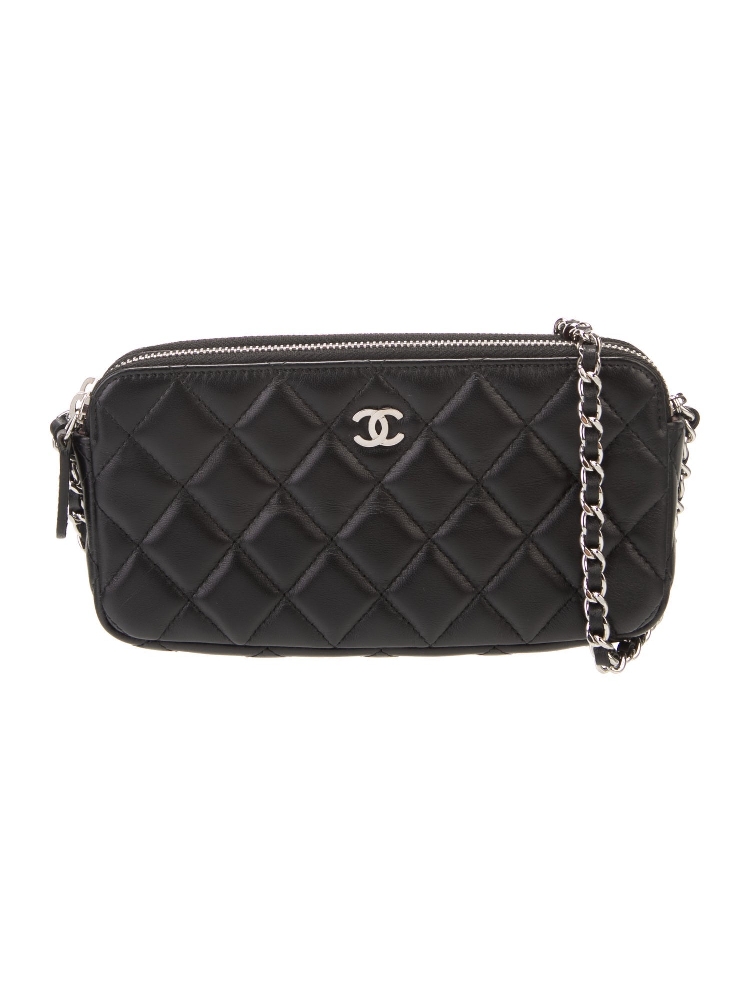 Chanel Double Zip Clutch w/ Chain