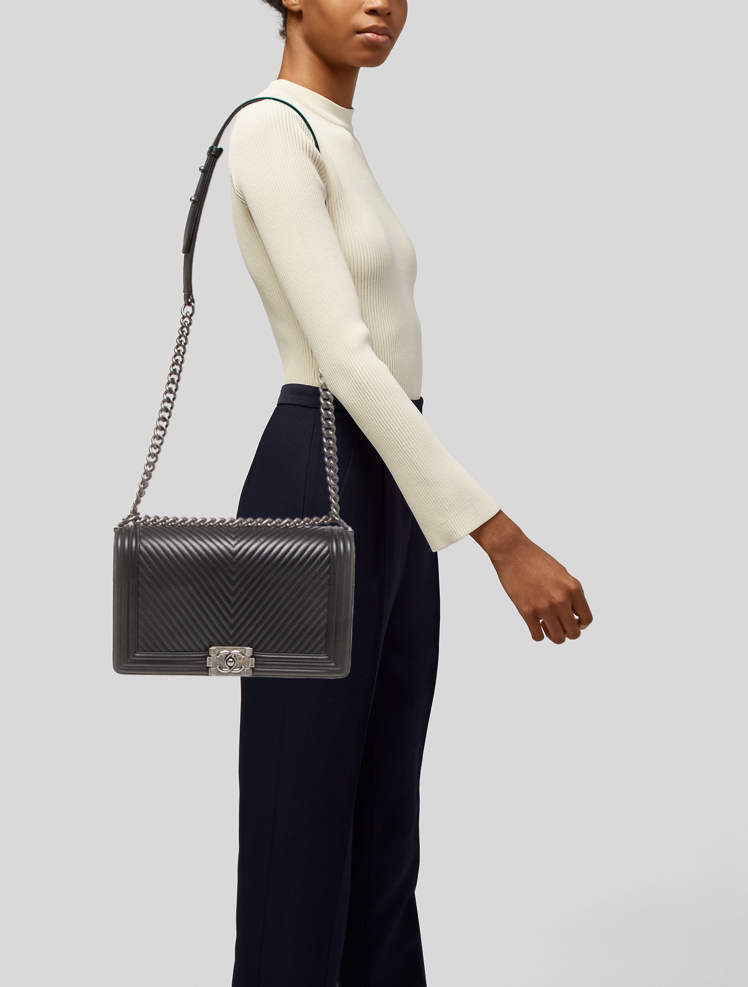 Chanel Medium Chevron Boy Bag