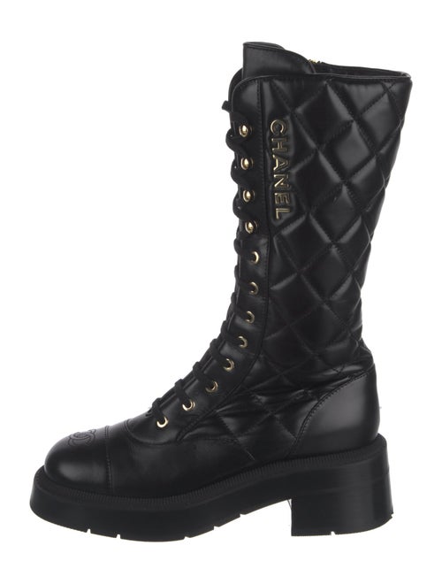 Chanel 2024 Interlocking CC Logo Combat Boots