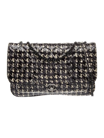 Chanel Houndstooth Python Flap Bag