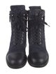 Chanel Interlocking CC Logo Suede Combat Boots
