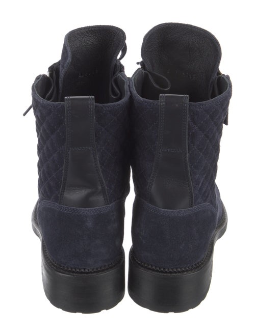 Chanel Interlocking CC Logo Suede Combat Boots