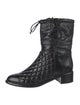 Chanel Interlocking CC Logo Leather Combat Boots