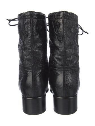 Chanel Interlocking CC Logo Leather Combat Boots