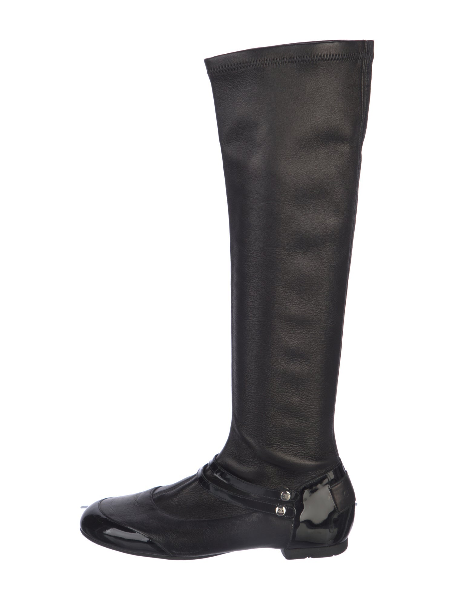 Chanel Vintage Interlocking CC Logo Riding Boots